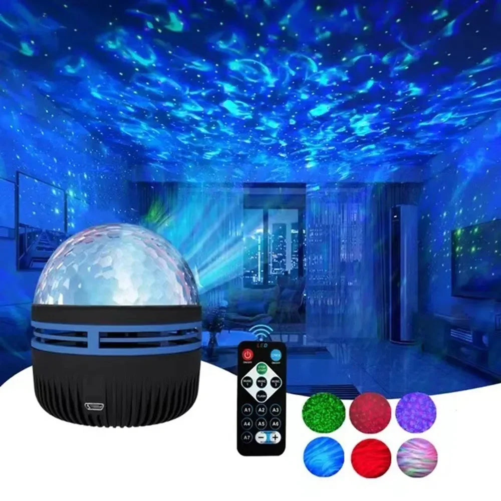 LED Starry Night Sky Projector Aurora USB Remote Control RGB Galaxy Light 7 Modes for Home Bedroom Game Room Party Decoration