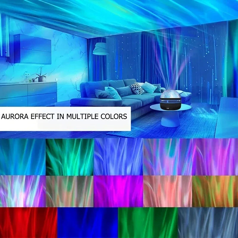 LED Starry Night Sky Projector Aurora USB Remote Control RGB Galaxy Light 7 Modes for Home Bedroom Game Room Party Decoration