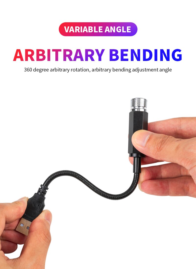 LED Starry Sky Lamp Car Laser Star Roof Light 5V USB Powered Galaxy Star Atmosphere Light Projector Lamp For Room Ceiling Decor