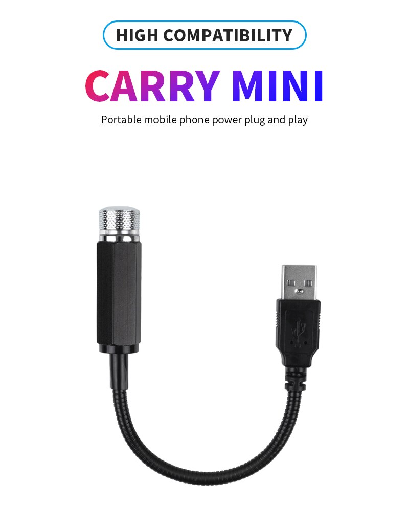 LED Starry Sky Lamp Car Laser Star Roof Light 5V USB Powered Galaxy Star Atmosphere Light Projector Lamp For Room Ceiling Decor