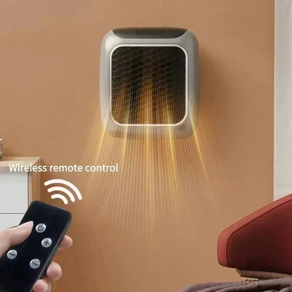 800W Mini Heater, PTC Ceramic Fast Heating Bathroom Heater with Remote Control, Wall Mounted Electric Heater for Indoor Use